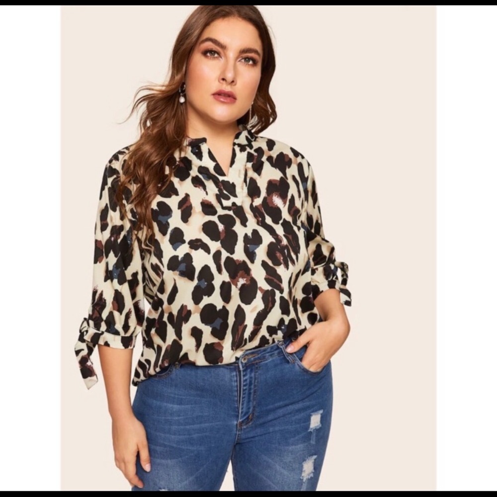 1 left ❤️ plus size leopard print blouse